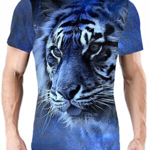 Camiseta 3D Tigre Azul