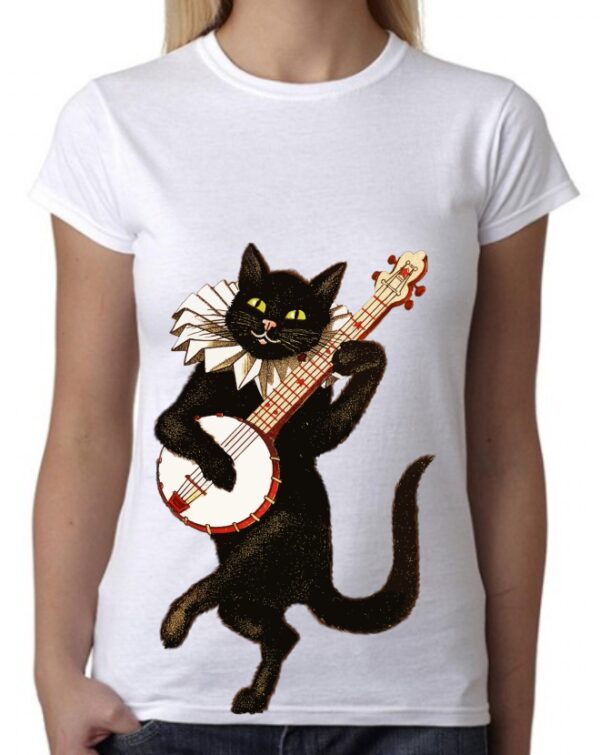Camiseta vintage gato tocando el Banyo