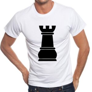Camiseta Minimalista Ajedrez Torre Negra Ajedrez