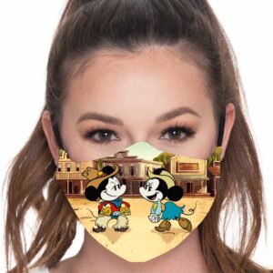 Mascarilla Mickey y Minnie en el Oeste