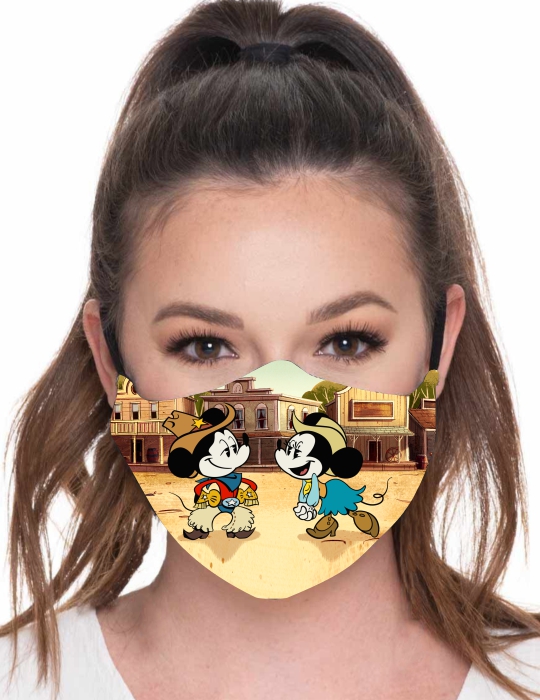 Mascarilla Mickey y Minnie en el Oeste